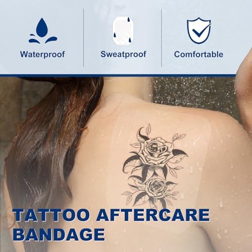 Ceeport Transparent Film Dressing 6'' x 8'', 20 Packs Waterproof Wound Bandage Adhesive Patches, Wound Cover Patches for Post Surgical Shower, IV Shield, Tattoo Aftercare Bandage
