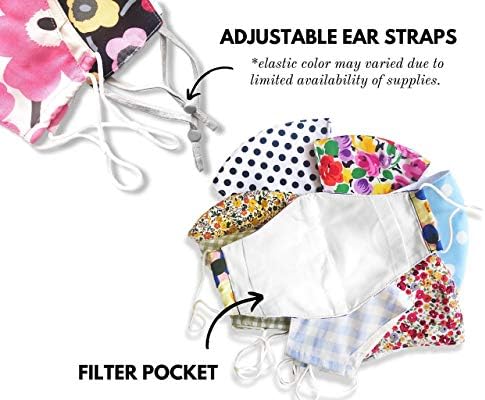 HOPE LOVE SHINE Face Mask Adjustable Filter Pocket Reusable Breathable Washable Cloth Mask Face Masks for Women Men - 5 Pack