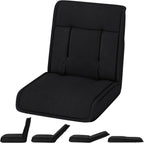 Giantex Floor Chair, Lazy Sofa with 14-Poistion Adjustable Backrest & 5-Position Adjustable Headrest, Padded Sleeper Bed, Couch Recliner for Living Room, Meditation, Study, Gaming Chair Floor (Black)