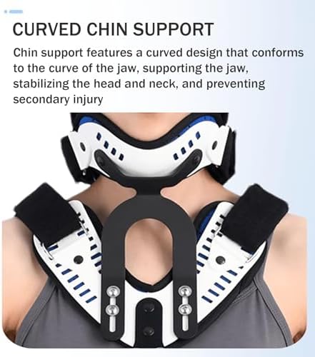 Head Neck Chest Orthosis, Adjustable Height Full Spine Immobilizer, Knob Adjustment/Removable, for Relieves Muscle Tension/Improves Back Posture