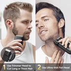 Brightup Electric Foil Shavers for Men - Smooth & Close Electric Razor for Men with Pop Up Trimmer - Wet Dry Shaving/Travel Lock/LED Display/IPX6 Waterproof