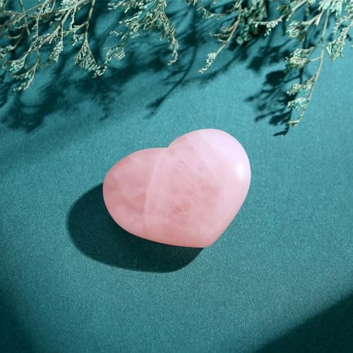 MAIBAOTA 45 mm Rose Quartz Crystals Mothers Day Birthday Gifts for Mom Women Large Heart Stone Healing Natural Reiki Gemstone Polished Heart Shaped Rocks Meditation