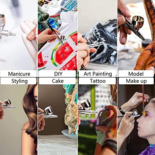 Teaching Model,Airbrush Compressor Kit,Dual Action Airbrush Compressor Set, 21psi Rechargeable Handheld Airbrush Set for Makeup,Cake Decor,Model Coloring