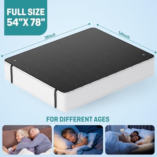 Grounding Mat for Bed, Grounding Mat Full Size, Grounding Mattress Pad for Sleeping, Stress, Enjoy Grounding Indoors,54'' × 78''