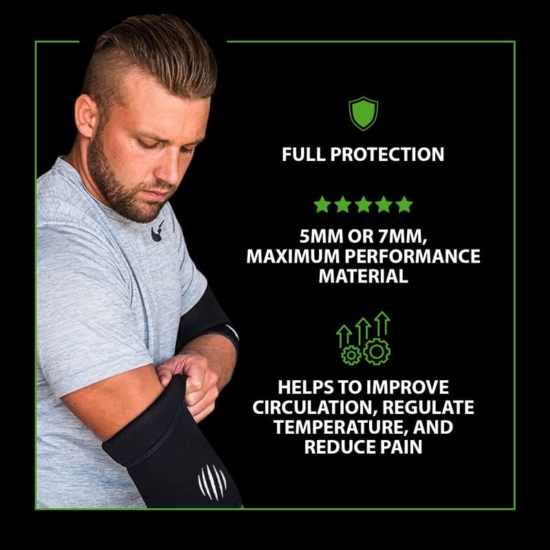Bear KompleX Elbow Sleeves (Sold AS A Pair of 2) for Weightlifting, Powerlifting, Wrestling, Strongman, Bench Press, Athletic Performanceness, More. Compression Sleeves Come in 5mm Thickness Elbow Star XXXL