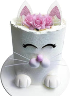 Cat Cake Topper with Ear Foot Flowers Eye Nose Whiskers for Kitty Cat Baby Shower