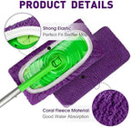 Microfiber Mop Pads,8Pcs Purple Reusable Mop Pads Compatible with Swiffer Sweeper,Dry Flat mop Cover & Washable Wet Pads Refill for Floor Cleaning