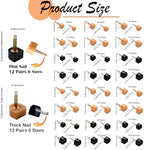 24 Pairs High Heel Replacement Tips, Women Heel Shoes Repair Cap，Dowels Tips Pin Kit,with 6 Inch High Heel Remove Pliers, 8-12.5mm 6 Sizes Heel Tips Caps, U-Shape, Black Beige