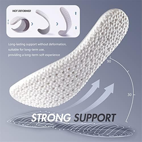 XINIFOOT 3 Pairs Shock Absorption Flexible Replacement Insoles PU Elastic Inserts - Relieve Foot Pain - Maximum Cushion Comfortable Insoles for (Women Black)