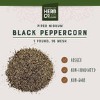 Ground Black Peppercorn, by Herb Co, 16 Mesh Fine Grind for Cooking & Seasoning, Essential Kitchen Spice, 1 lb