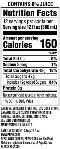 Pepsi Cola Soda, Wild Cherry, 12 Fl Oz Cans (Pack of 12)