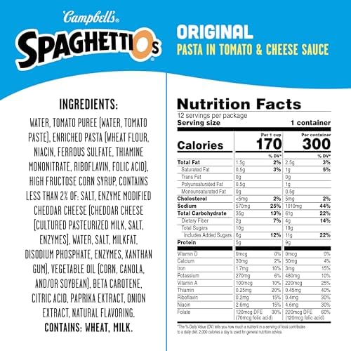 SpaghettiOs Original Canned Pasta, 15.8 oz Can (Pack of 12)