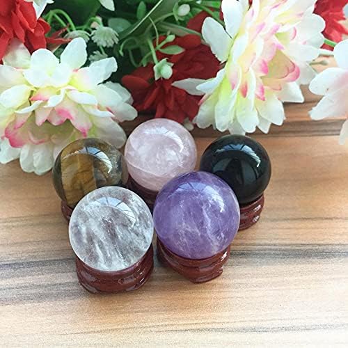 1PC 30mm Natural Amethyst/Pink/White/Black Obsidian/Tiger's Eye Quartz Crystal Sphere Ball Stone Home Decor Lucky-White_Quartz_Crystal