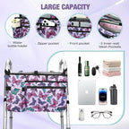 Walker Bag with Cup Holder, Walker Accessories for Seniors Detachable, Foldable Walker Basket with Big Capacity, Best Gift- Purple (Not Fit Rollator Walkers)