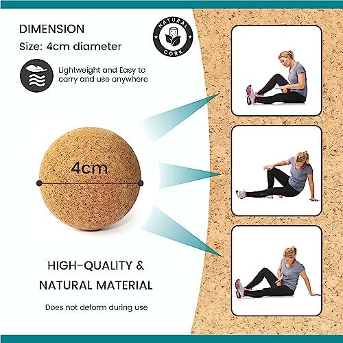 Yoga Studio Natural Cork Unbranded Massage Ball Twin Pack - 4cm