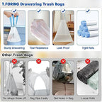 1.2 Gallon Mini Trash Bags Drawstring - 120 Count Thick Small Garbage Bags Unscented,White Trash Can Liners Strong Little Waste Basket Bags 4.5 Liter for Home Bathroom Office Car