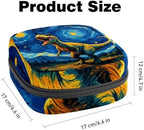 Sanitary Napkin Storage Bag, Dinosaur Portable Period Kit Bag, Menstrual Cup Holder Pouch for Women, Teens, Girls