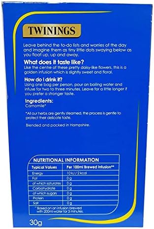 Twinings of London Pure Camomile Herbal Tea Bags, 20 ct