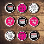 40th Birthday Edible Cupcake Toppers, 40 & Fabulous Edible Cake Decorations, 40th Birthday Decorations for Women, Pink and Black Cookie Decor, 1.5 Inch / 4cm Wafer Card Discs PRECUT (Pack of 24)