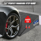 Heavy Rubber Curb Ramps, 5.1" Rise Height, 3 Tons(6600 LB), 2 PC, for Slope Ramps Driveway Curb Sidewalk Threshold, Suitable for Curb, Vehicle, Motorcycle, Bike, Wheelchair (5.1 inch Height, Black)