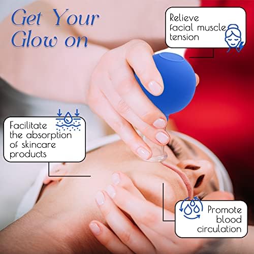 4 PCS Glass Facial Cupping Set | Silicone Vacuum Suction | Cupping Massage Therapy | A Kit for Anti Cellulite, Anti Wrinkle and Instantly Ageless Skin | for Eyes, Face and Body
