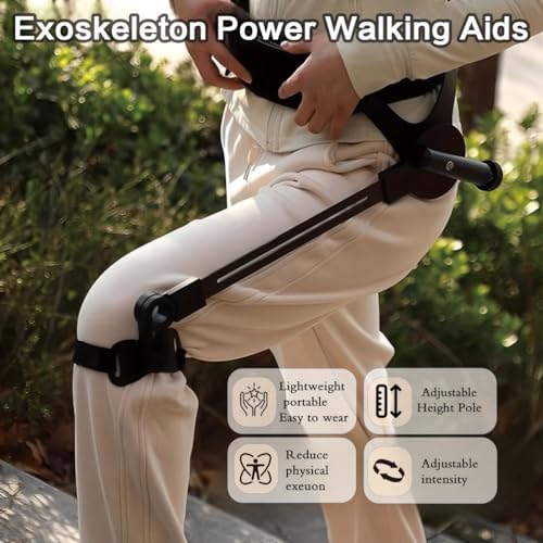 Wearable Bionic Power for Walking, Leg Lift and Climbing Support, Adjustable 3 Strength, Bionic Body Power Walking Aids for Adults Elderly,Travel/Daily Mobility Support,Left Leg L