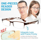 4 Packs Reading Glasses for Women Men Spring Hinge Half-rimmed Readers 1.0 1.5 2.0 2.5 3.0 3.5 4.0