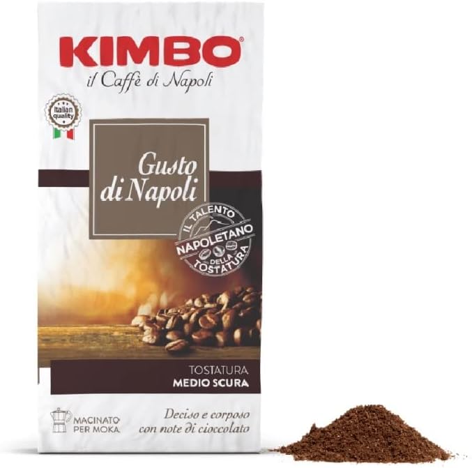 KIMBO Ground coffee 4x250gr (Pack of 2.2 LB, Gusto di Napoli)