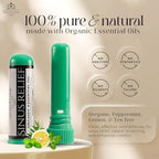 Sinus Relief Aromatherapy Nasal Inhaler Stick – Essential Oil Inhaler Made with USDA Certified Organic Essential Oils, Fresh Clean Cooling Aroma