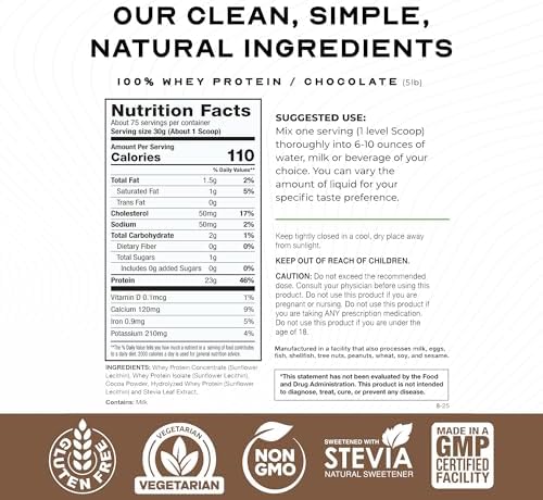Muscle Feast 100% Grass Fed Whey Protein Powder, All Natural Hormone Free Paure Raised Whey Protein Powder for Women & Men- Whey Concentrate, Isolate & Hydrolyzed Protein Powder Blend - Chocolate, 5lb