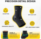CAMBIVO 1 Pair Ankle Compression Sleeve for Men & Women – Soft, Breathable Support for Plantar Fasciitis, Achilles Tendonitis, Swelling & Sports Recovery – Easy to Wear, All-Day Comfort Fit
