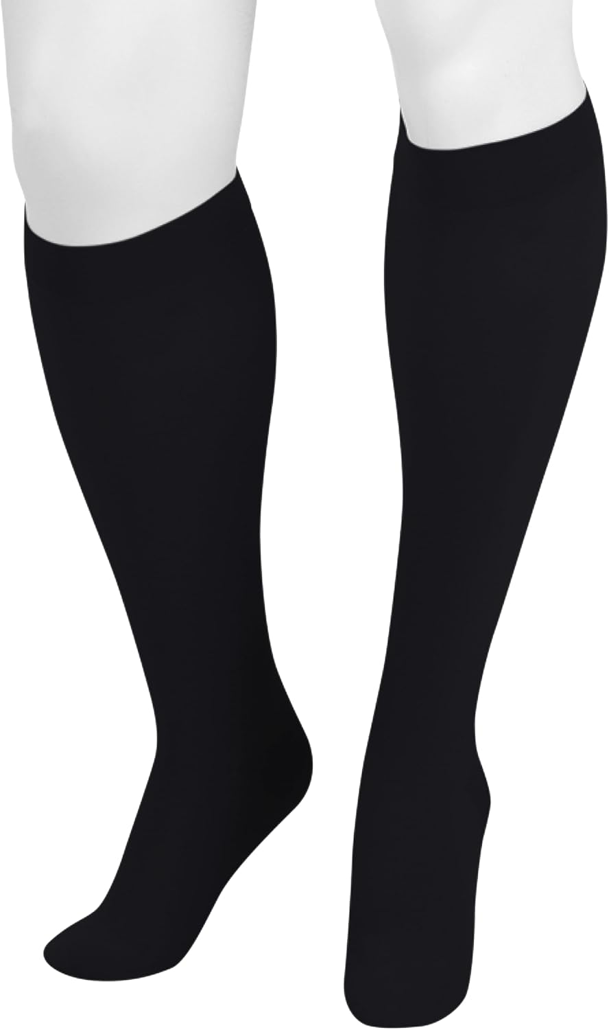 Juzo Dynamic Varin 3512 Knee-High, 30-40 mmHg Closed Toe Compression Stocking with Silicone Top Band – Men & Women, Regular
