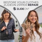 ZlideOn Zipper Pull Replacement - Black, Narrow (L) - Instant Zipper Replacement Slider