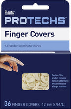 Flents First Aid Finger Cots, Protect Finger During Healing, Cover Cuts & Injuries, Durable & Comfortable Barrier Gloves for Wound Care and Hygiene, Disposable, Latex, 36 Count