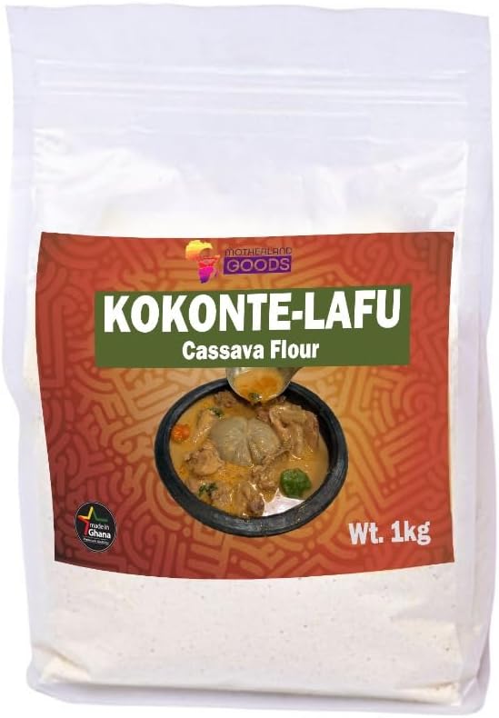 Motherland Goods Kokonte Flour (Lafun) – 100% Natural Cassava Flour – Gluten-Free, Non-GMO – No Preservatives – Perfect for Fufu & Traditional African Dishes (1 Pack (1KG 2.2 LBs))