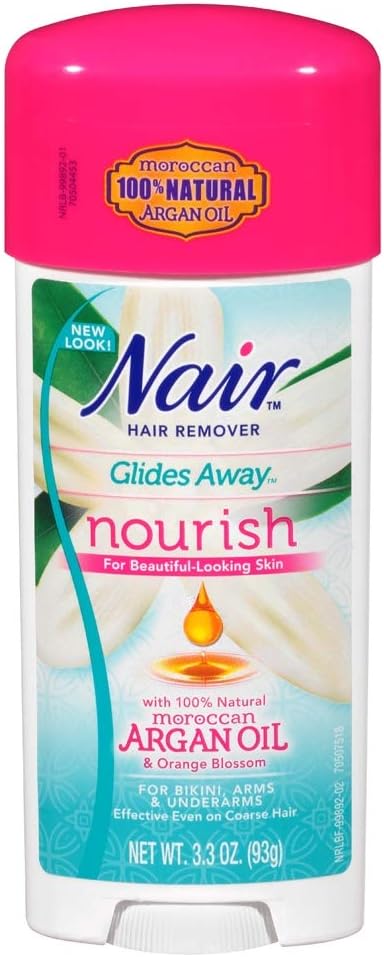 Nair Hair Remover Glides Away Max, Moroccan Argan Oil, for Bikini, Arms & Underarms, 3.3 Oz. by Nair