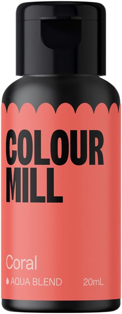 Colour Mill Aqua Blend Water-Based Food Coloring, 20 Milliliters Coral