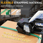 Cordless Electric Strapping Tool for PP/PET Straps, Adjustable Tension 3500N, Dual Battery Powered Handheld Banding Machine for Cartons, Pallets & Industrial Packaging