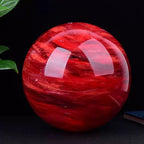 Red Smelting Crystal Ball - Smelting Crystal Sphere Meditation Balls for Witchcraft and Decorative Balls, Meditation & Feng Shui Home Decor, Protection and Energy Cleansing (50-60mm)