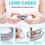 8 Pack Clear Contact Lens Case with Inserter/Remover & Tweezer, 4 Colors Leak-Proof Bulk Contact Cases with Box, Lenses Holder Kit with L/R Mark, Style B