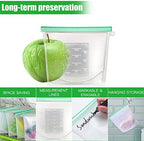 【Upgrade】Cadrim Reusable Extra Thick Silicone Food Storage Bags - 6 Packs Zipper Freezer Bags For Marinate Meats Sandwich, Snack, Cereal,Fruit Meal Prep, Leakproof, Dishwasher-Safe Lunch Storage Bags