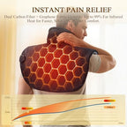 Far Infrared Heating Pad for Neck and Shoulders – Dual Carbon Fiber 6X Deeper Heat for Fast Relief from Chronic Pain in Seniors – 20% Heavier, 8 Heat Levels, 4H Auto Shut Off, Ideal for Winter