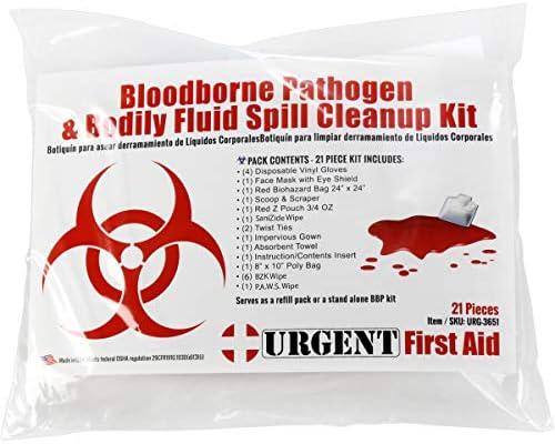 22 Piece Bodily Fluid Clean Up Pack/Bloodborne Pathogen Spill Kit - be OSHA Compliant and Protect from Dangerous Exposure to Blood and Other potentially infectious Materials
