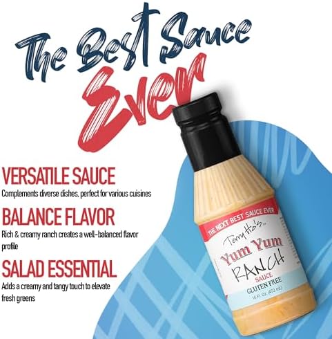 Terry Ho's Yum Yum Ranch Sauce 16 oz – Gluten-Free Ranch Dressing – Healthy and Versatile Sauce for Steak, Chicken, Pork, Vegetable Salad, and More – Perfect Boost