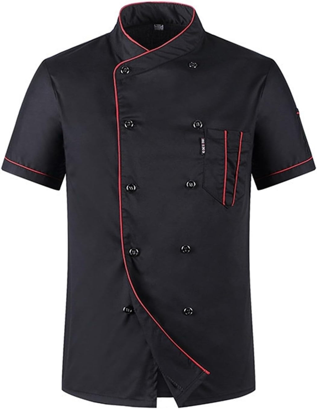 Men's Chef Coat Uniform Short Sleeve Cook Jacket Restaurant Kitchen Work Breathable Clothes