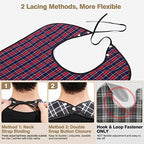 Adult Bibs, 3 Pcs Washable Clothing Protector with Crumb Catcher for Eating, Reusable Waterproof Large Feeding Adult Bibs for Men Women Elderly Senior, Black/Red/Blue