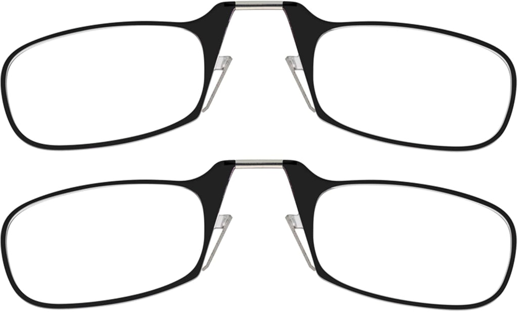 ThinOptics Readers Rectangular Reading Glasses, Black, 44mm + 2.5