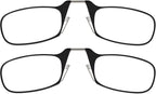 ThinOptics Readers Rectangular Reading Glasses, Black, 44mm + 2.5