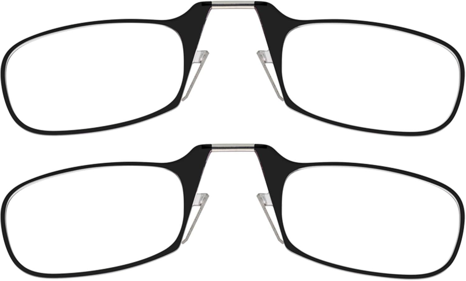 ThinOptics Readers Rectangular Reading Glasses, Black, 44mm + 2.5