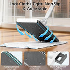 MASTERTOP Disposable Dust Mop with Mini Sweeper Mop,2-in-1 Disposable Mop with 47" Long Handle,Microfiber Mops for Floor Cleaning,No-Touch, Multi Surface Floor Cleaning